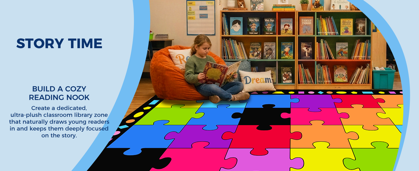 Puzzle Paradise Color Block Classroom Rug classroom rug scene image 11