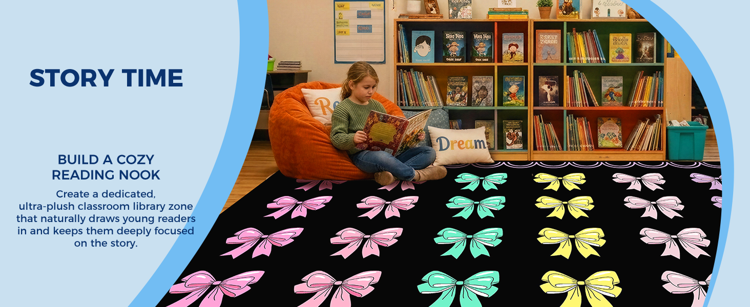 Scalloped Bow Classroom Rug classroom rug scene image 11