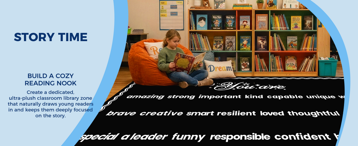 Positive Affirmation Classroom Rug classroom rug scene image 11
