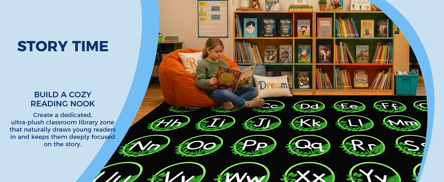Leaf Alphabet Classroom Rug classroom rug scene image 11