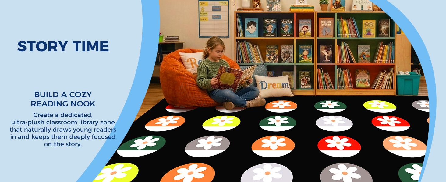 Circle Daisy Classroom Rug classroom rug scene image 11