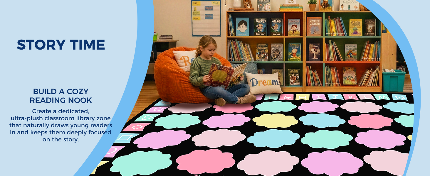Pastel Cloud Classroom Rug classroom rug scene image 11