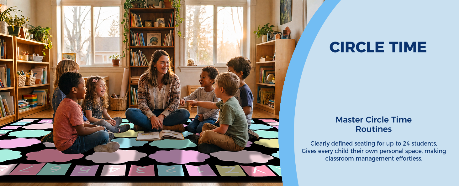 Pastel Cloud Classroom Rug classroom rug scene image 8