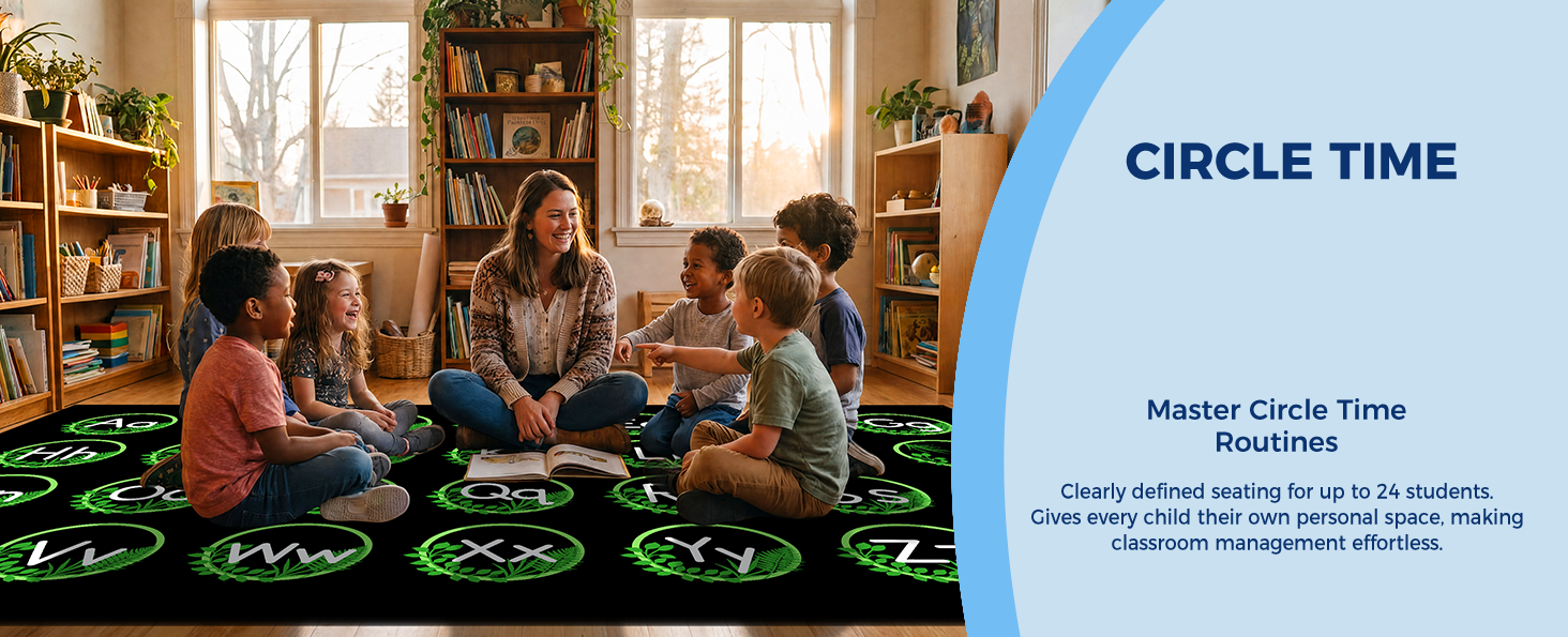 Leaf Alphabet Classroom Rug classroom rug scene image 8