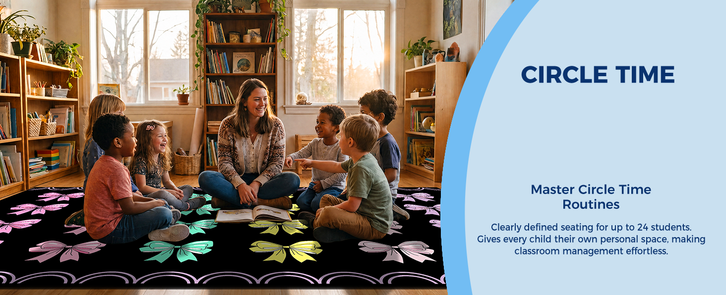 Scalloped Bow Classroom Rug classroom rug scene image 8
