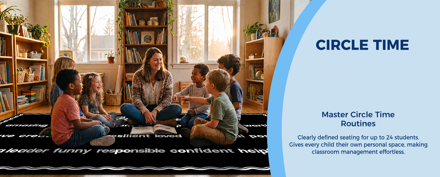 Positive Affirmation Classroom Rug classroom rug scene image 8