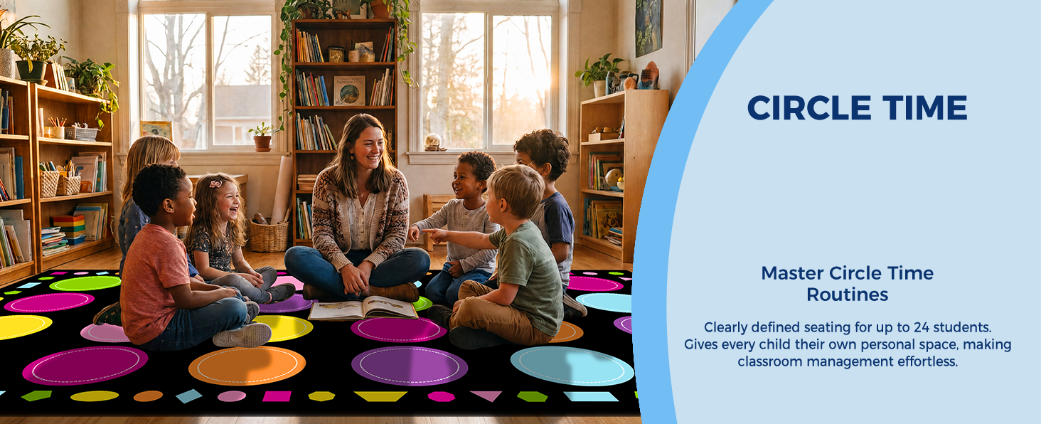 Pastel Macaron Classroom Rug classroom rug scene image 8