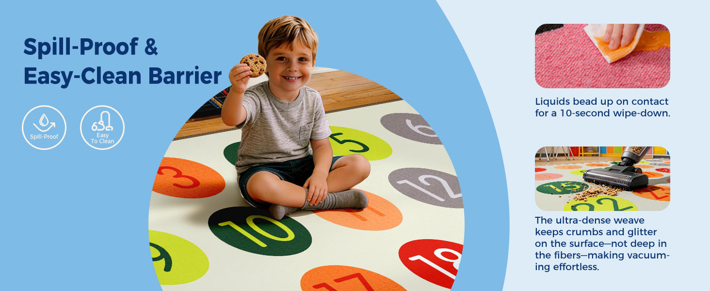Boho Number Classroom Rug with 28 Sit Spots classroom rug scene image 5