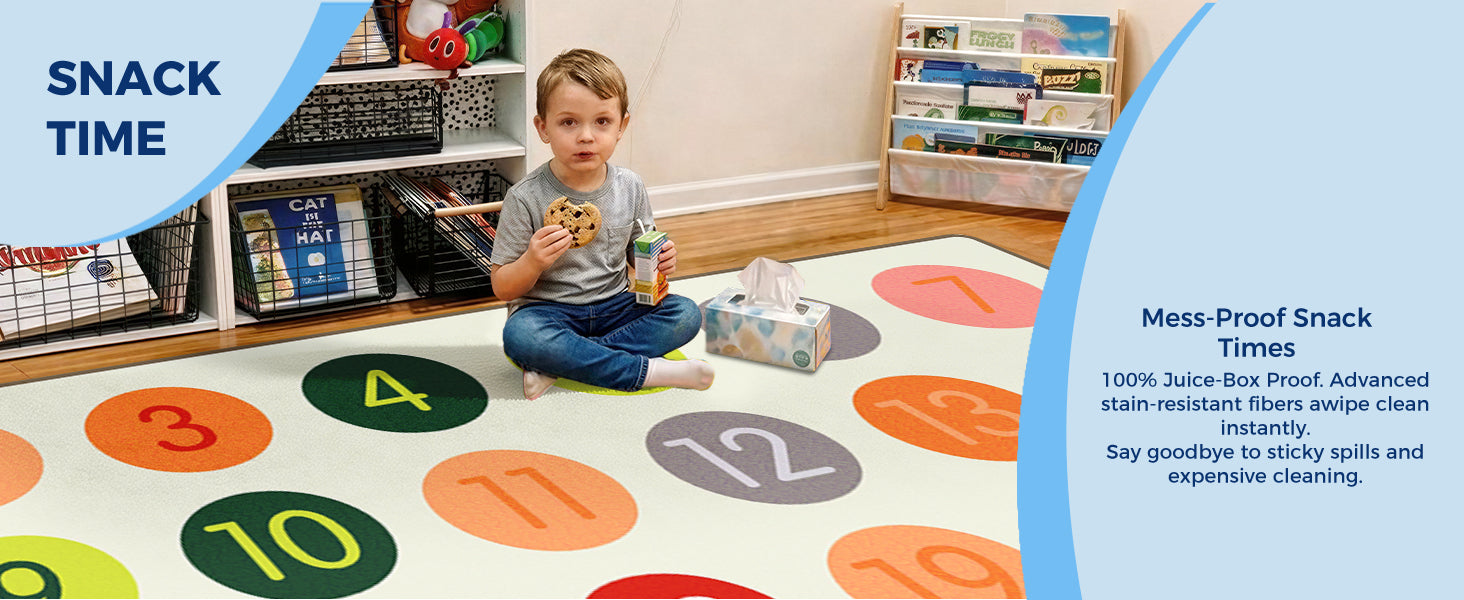 Boho Number Classroom Rug with 28 Sit Spots classroom rug scene image 10