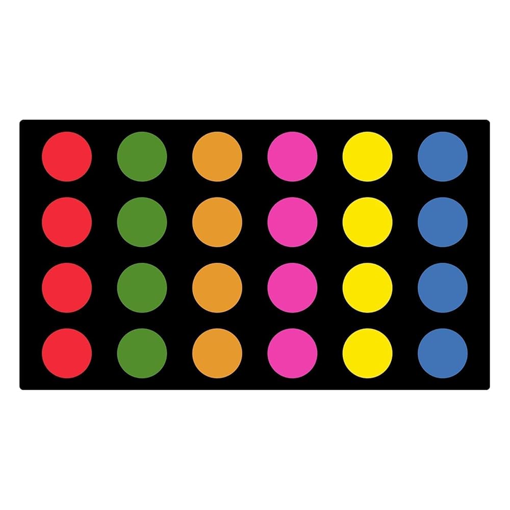 Black Colorful Circle Educational Classroom Rug