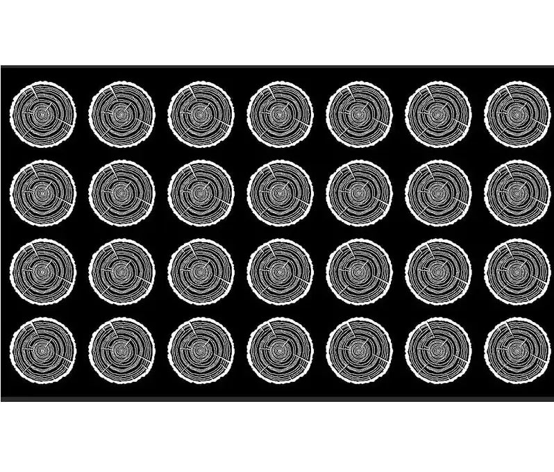 Black & White Tree Stump 28-Seat Classroom Rug