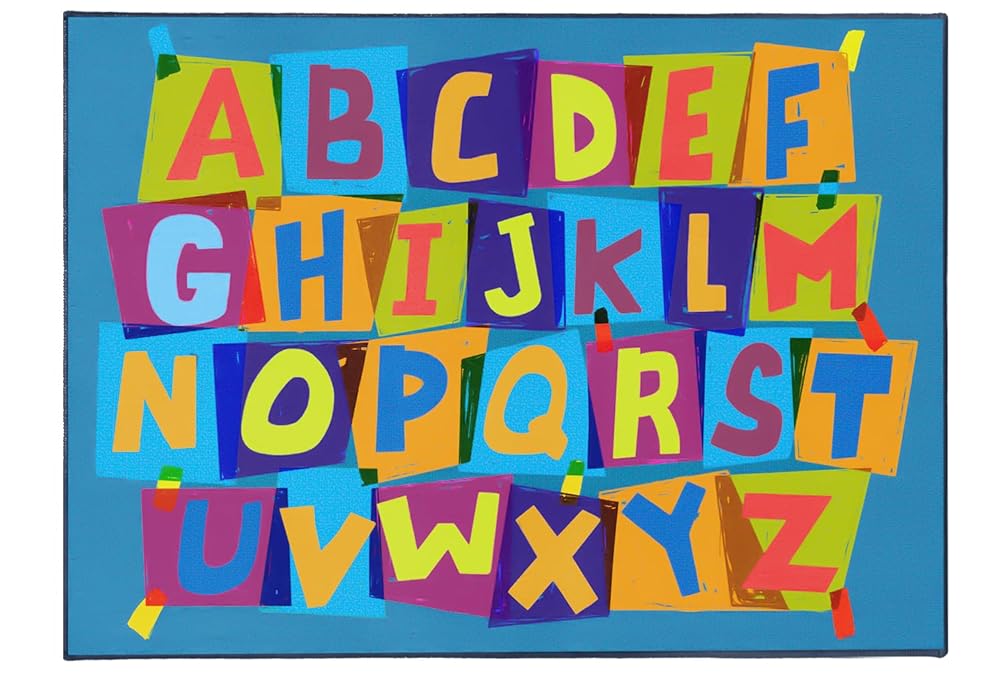 6'6" x 9'Funny ABC Educational Classroom Rug