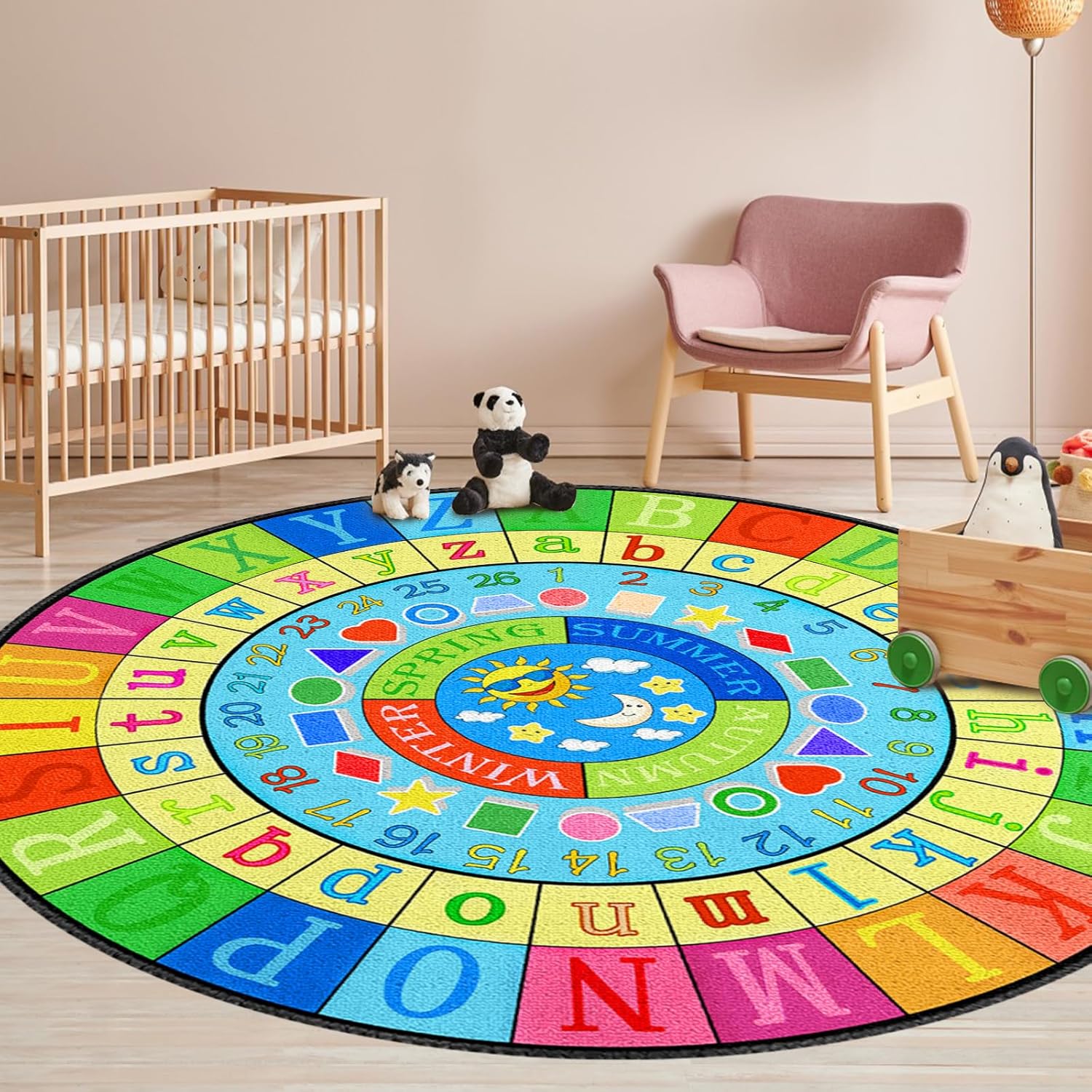 Weather-themed Alphabet Classroom Rug