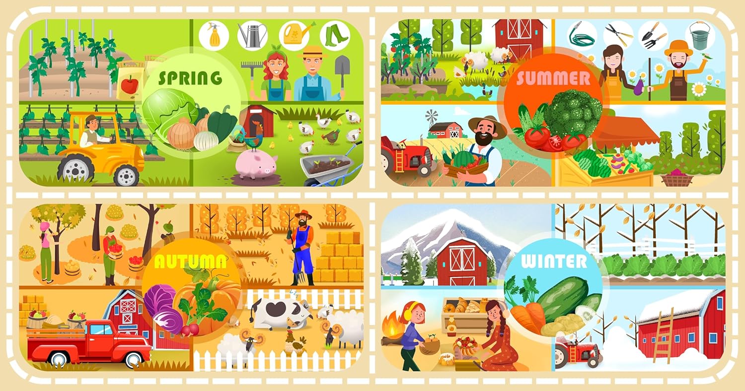 Farm Seasons Series Kids Educational Play Mat
