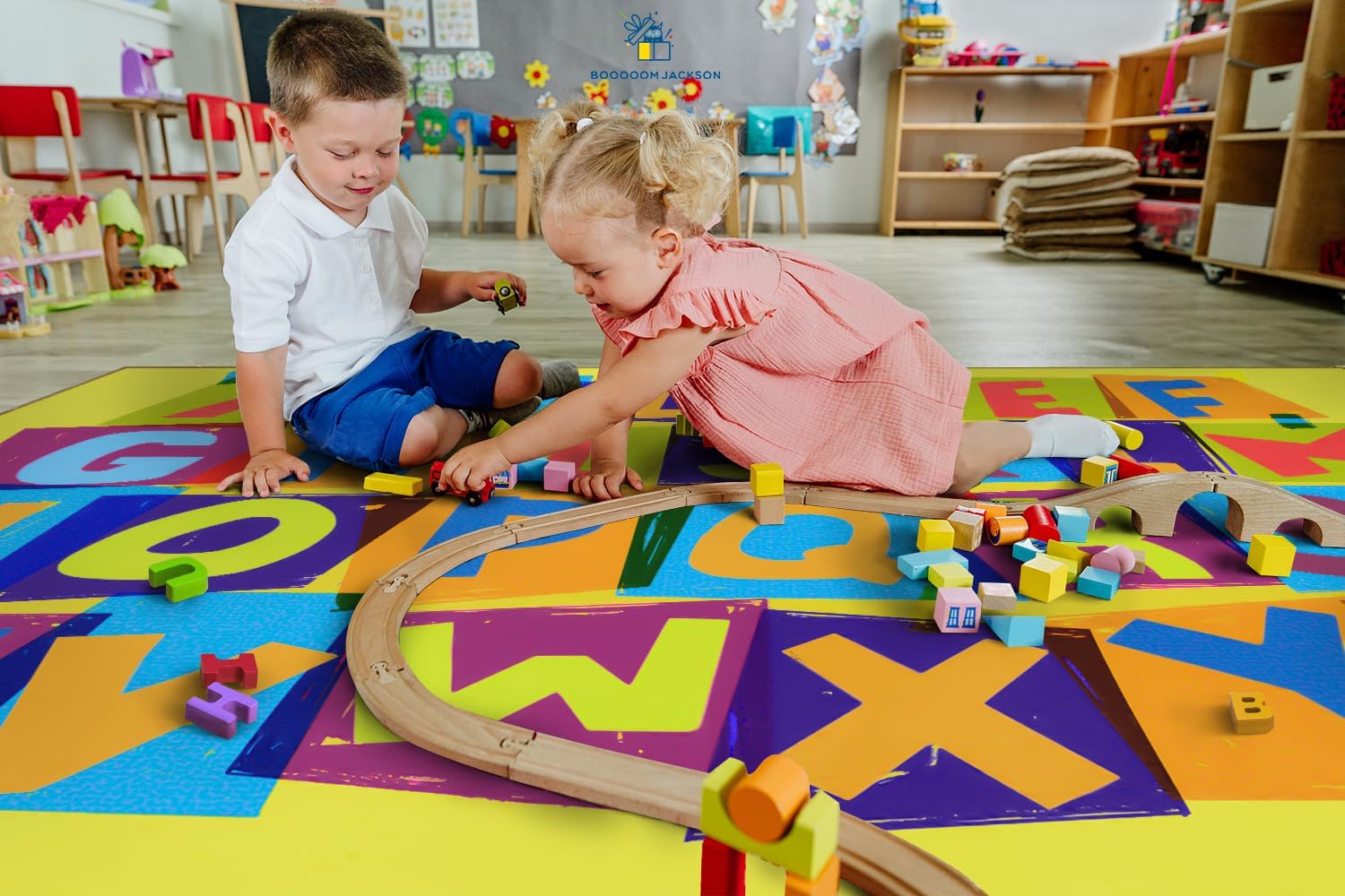 Alphabet Educational Classroom Rug-Funny ABC