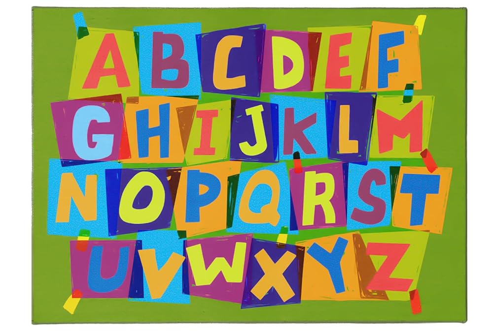 6'6" x 9'Funny ABC Educational Classroom Rug