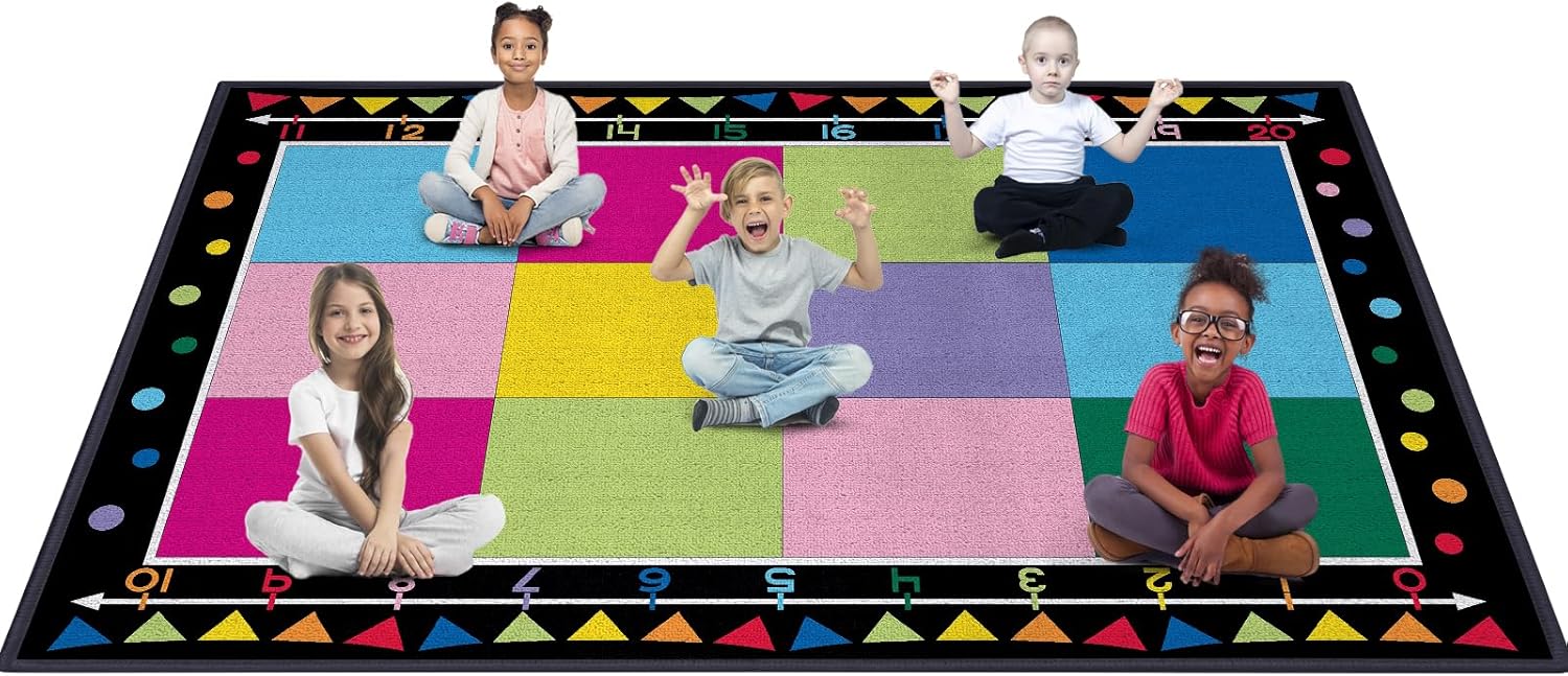 Multicolor Rectangular Classroom Rug-Boom Puzzle 02