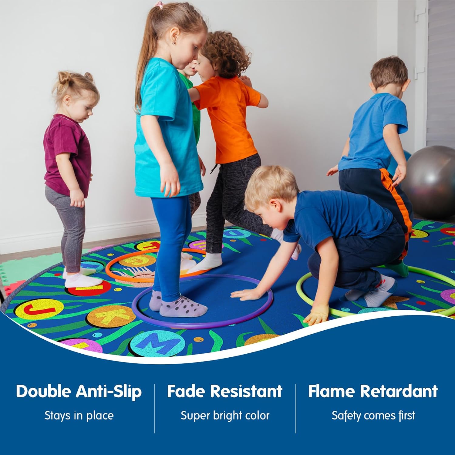 Ocean Alphabet Educational Classroom Rug