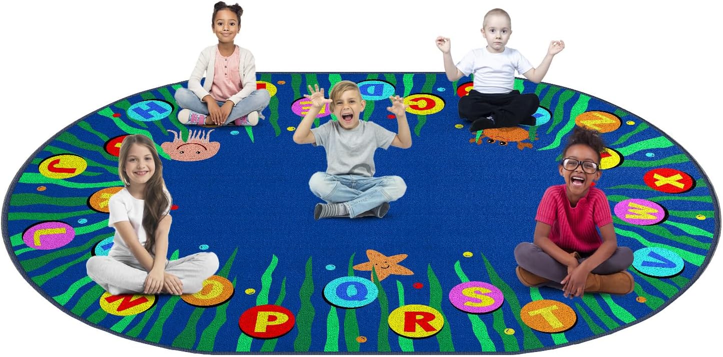 Ocean Alphabet Educational Classroom Rug